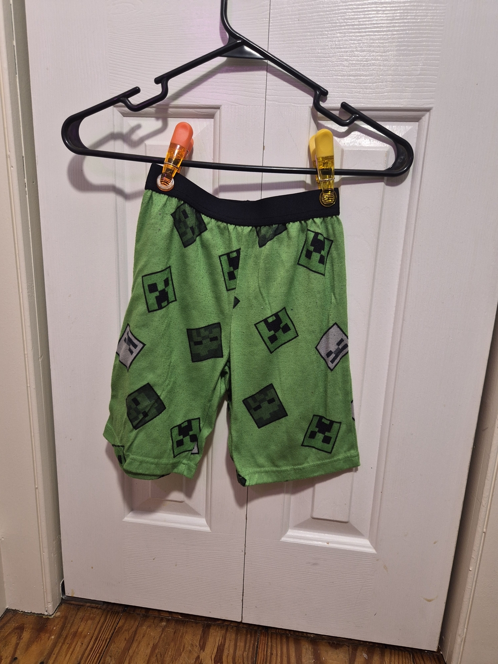 Kids Green Creeper Print Lounge Shorts
